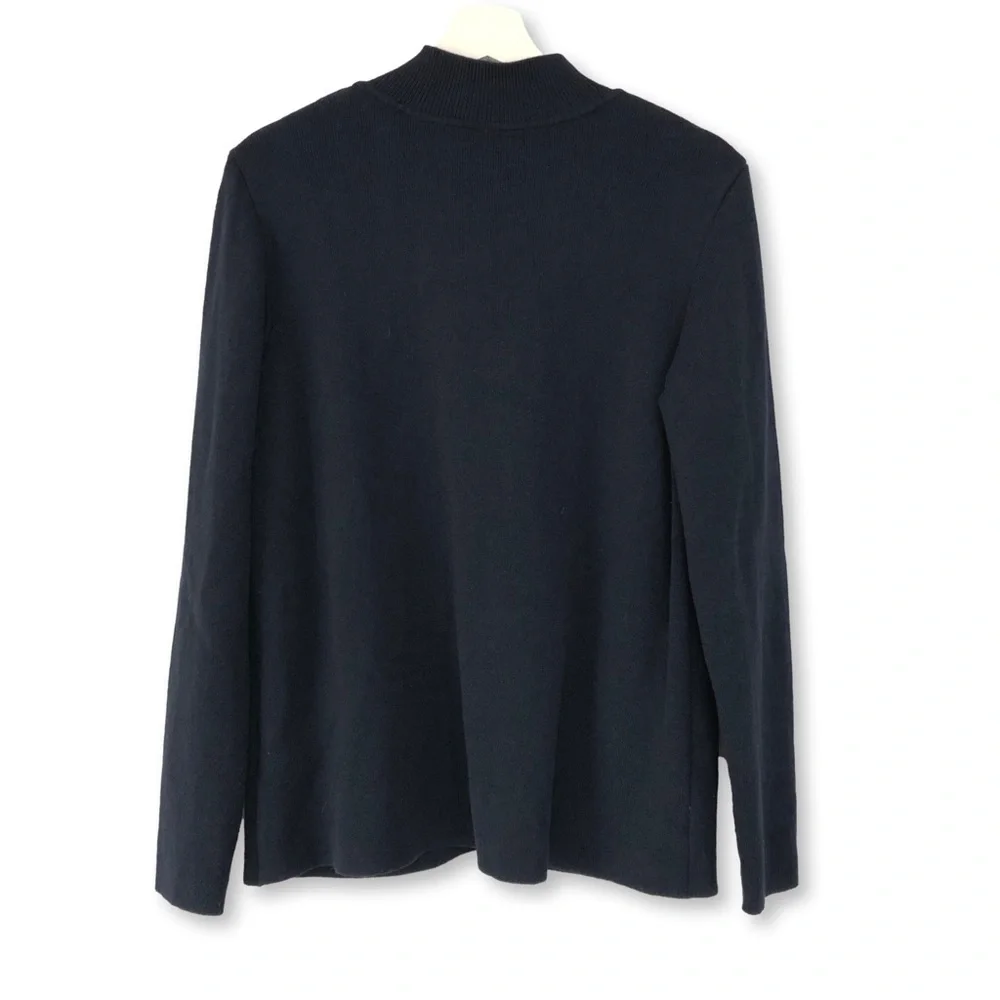 J. Jill Navy Knit Button Front Cardigan Sweater Medium